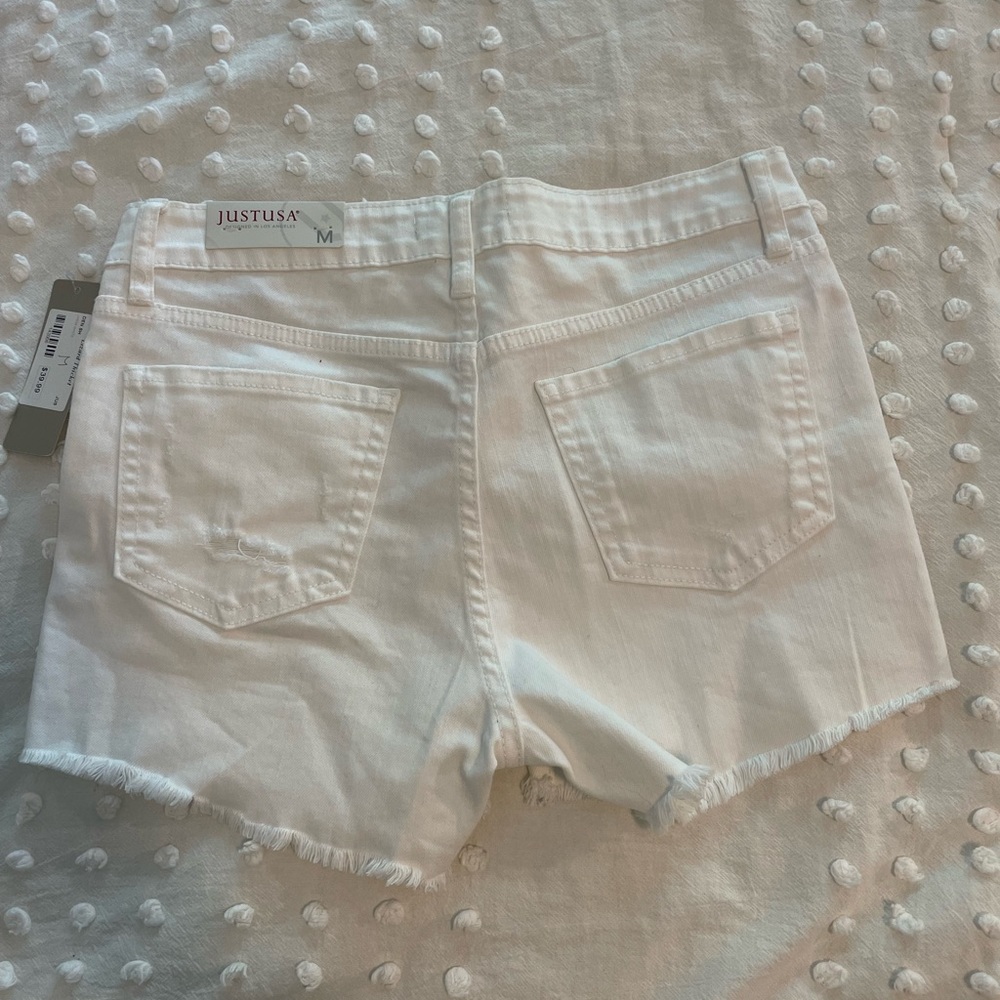 White denim shorts size Medium NWT